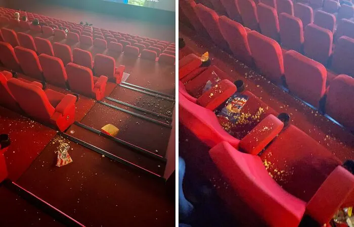 Los pobres empleados tuvieron 30 minutos para limpiar una sala entera que estaba así.