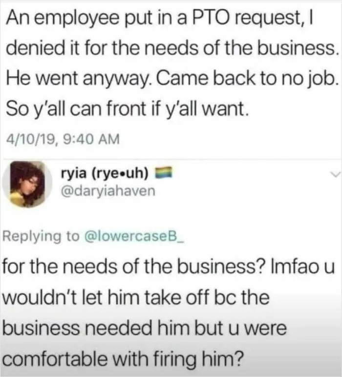 The Company Has Needs... Which Don't Include Employees I Guess