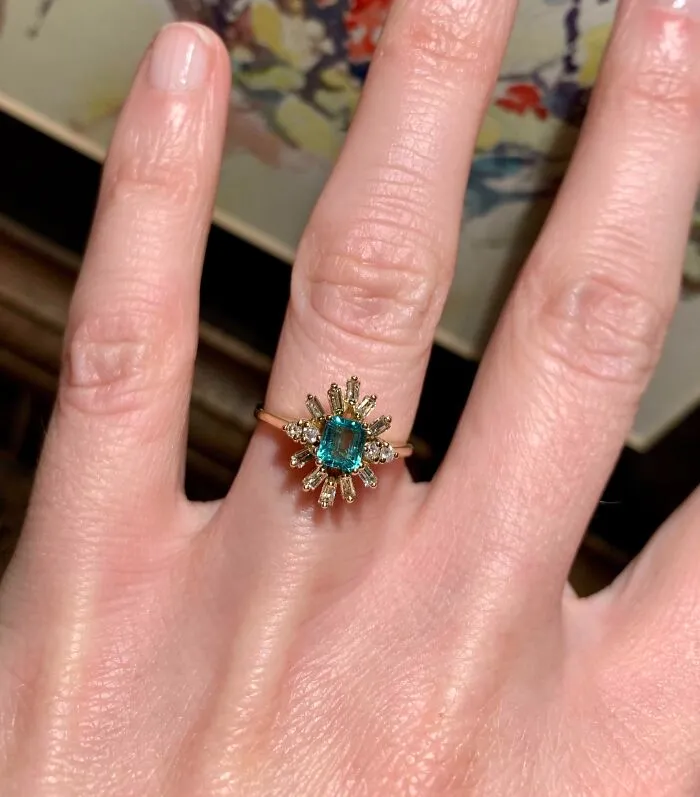 My Thrift Store Find. Emerald And Diamond 18k Gold Ring. $16