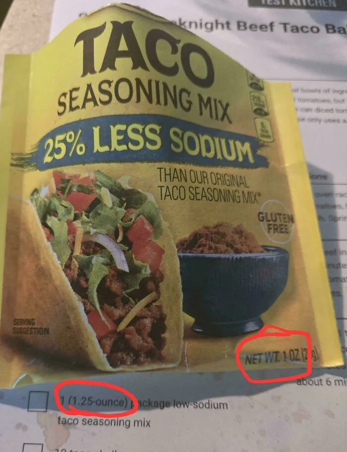 Shrinkflation Apparent On Recipes