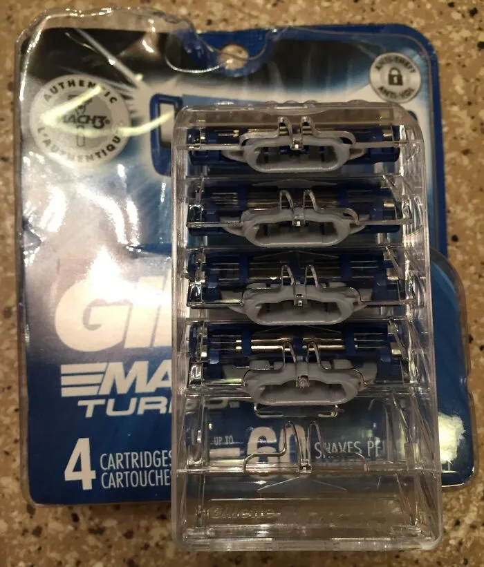 Gillette Now Sells 4 Packs Of Blades Instead Of 5 Packs. Still The Same Price And Even The Same Packaging