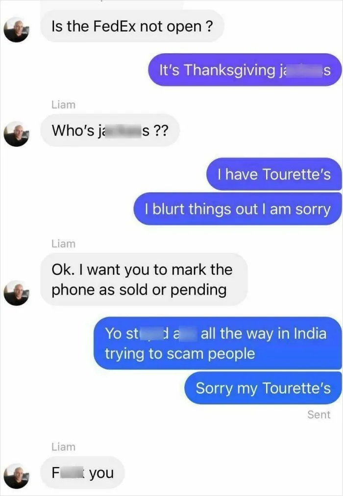 Sometimes My Tourette’s Kicks In Via Text Too