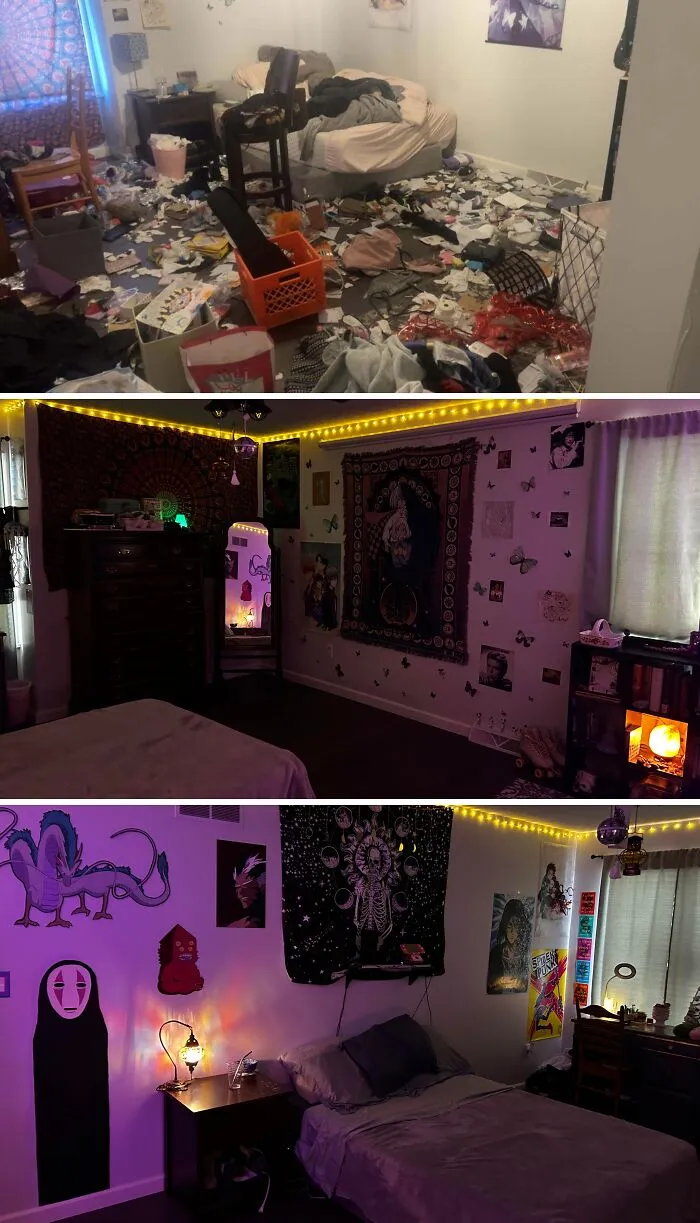 The Result Of Cleaning My 2-Year Depression Room. I’m 5 Months Sober, And I’ve Gotten My Motivation Back. It Feels So Good To Live In A Clean Space