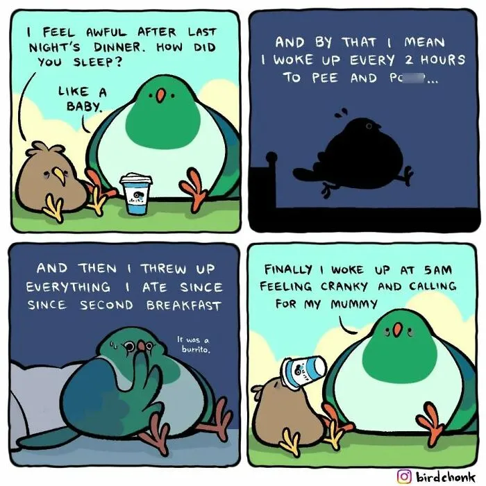 20 New Bird Comics That Find Humor And Absurdity In Little Daily Things, By This Artist