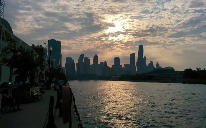 I Found Out This Is What Happens When Your Cell Phone Vibrates While Trying To Take A Picture Of The Chicago Skyline