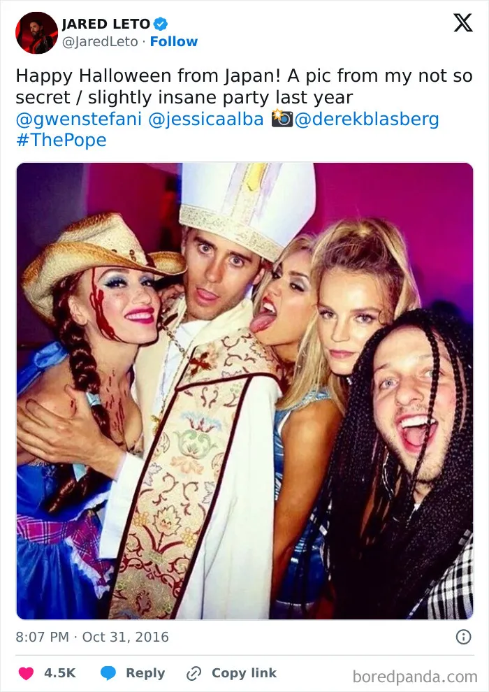 Jared Leto Dressed As A Pope