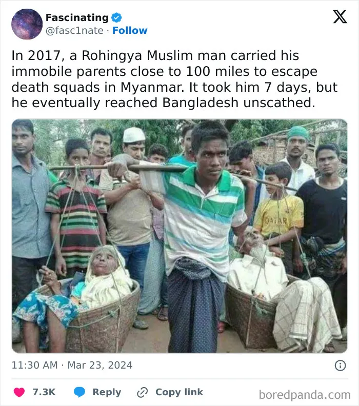 Instead Of Leaving His Parents,this Guy Just Carried Them For 160km