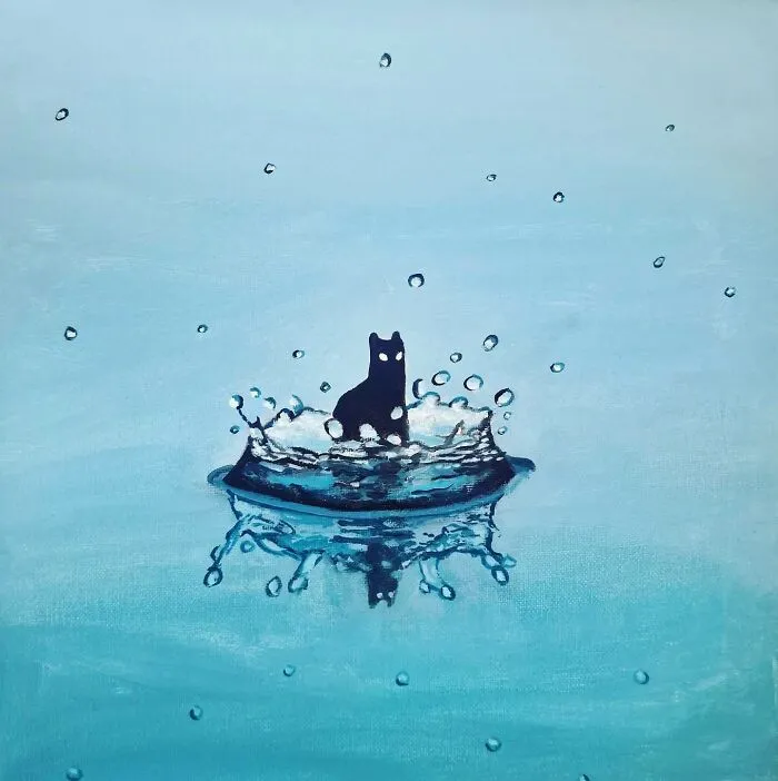German Digital Artist Turns Black Cats Into Mysterious Travelers In Vast Colorful Landscapes (70 Pics)