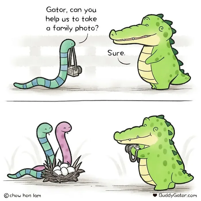 50 Wholesome Comics About An Alligator And His Friends By This Artist (New Pics)