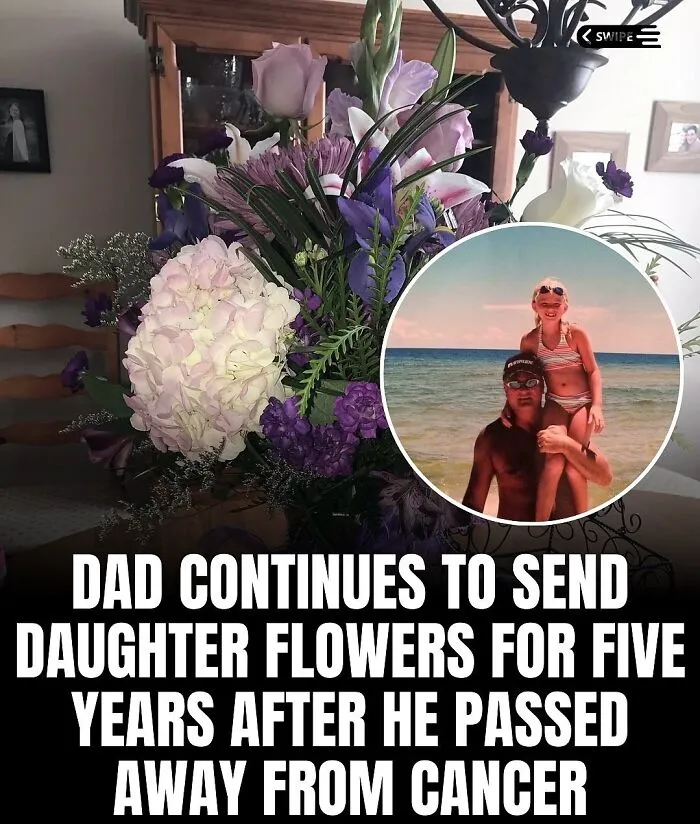 Dad sends daughter flowers for five years after he passed away, a touching and wholesome post to brighten your feed.
