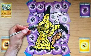 Mimikyu Mosaic Made From Pokemon Cards