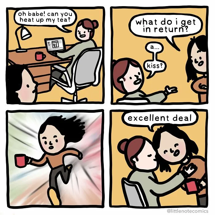 Artist Illustrates 21 Relatable And Cute Comics Featuring Relationship Quirks (New Pics)