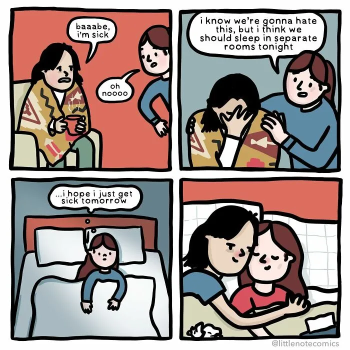 Artist Illustrates 21 Relatable And Cute Comics Featuring Relationship Quirks (New Pics)