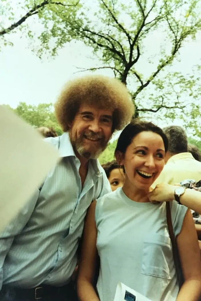Mi madre y Bob Ross durante un evento en Central Park, Nueva York, en 1989.