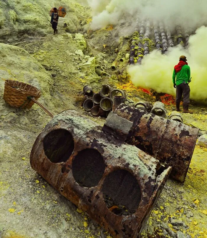 "Sulfur Miners", Ijen Crater, Indonesia