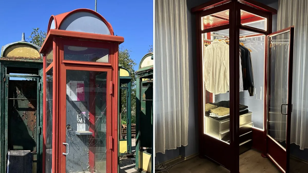 I Turned An Old Phone Booth Into A Modern Closet
