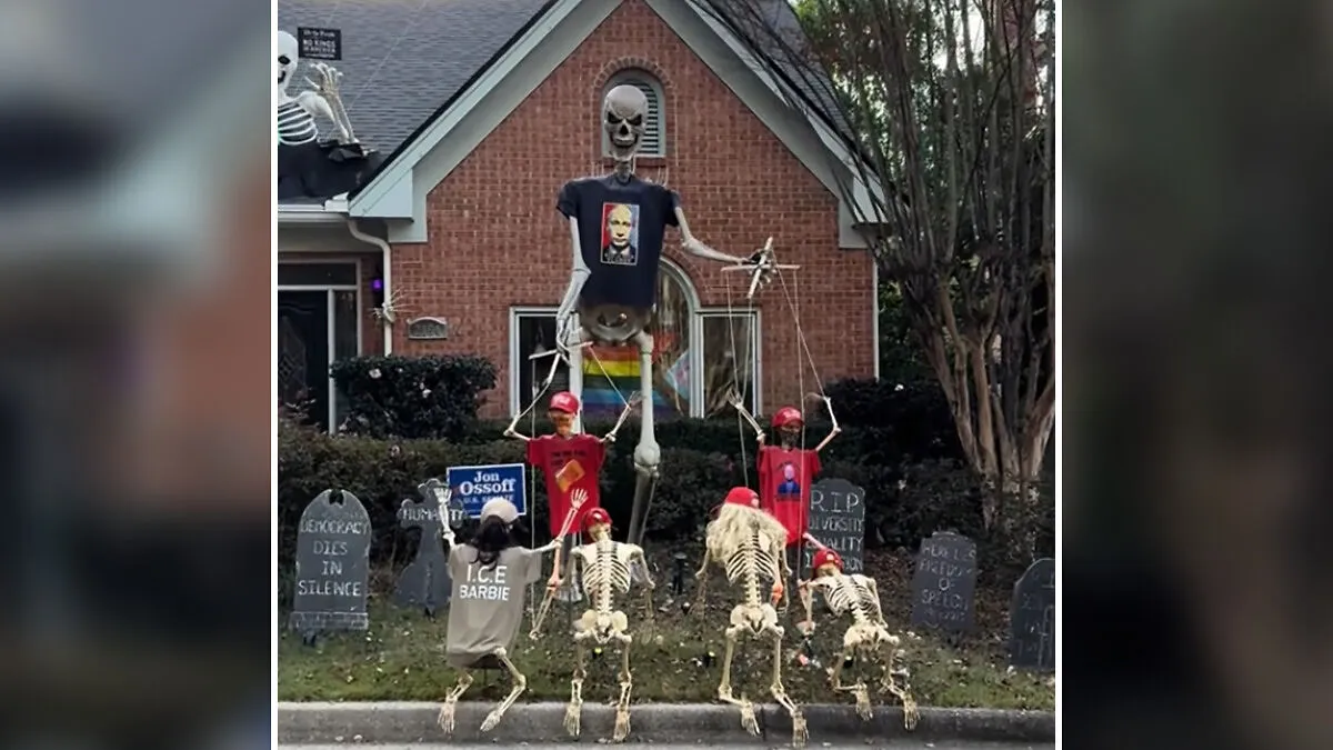 Anti-MAGA Halloween Display Goes Viral For Its Dark Humor And Satire