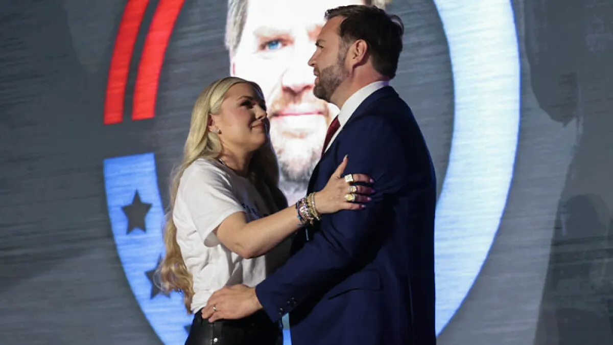 Erika Kirk's "Inappropriate" Hug With JD Vance And "Weird" Statement At Turning Point Event Goes Viral