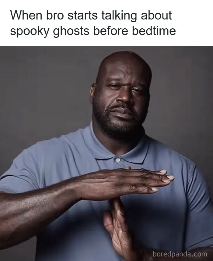 Man in blue shirt making a time-out gesture with tired expression, illustrating posts that hit different at 3AM meme.