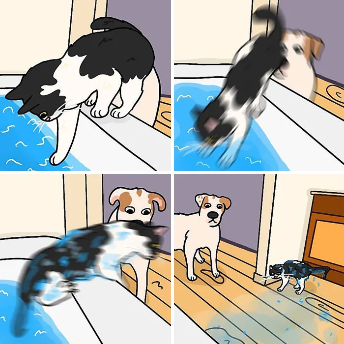 50 Hilarious Cat Illustrations And Comics That Perfectly Capture Their Goofy Personalities