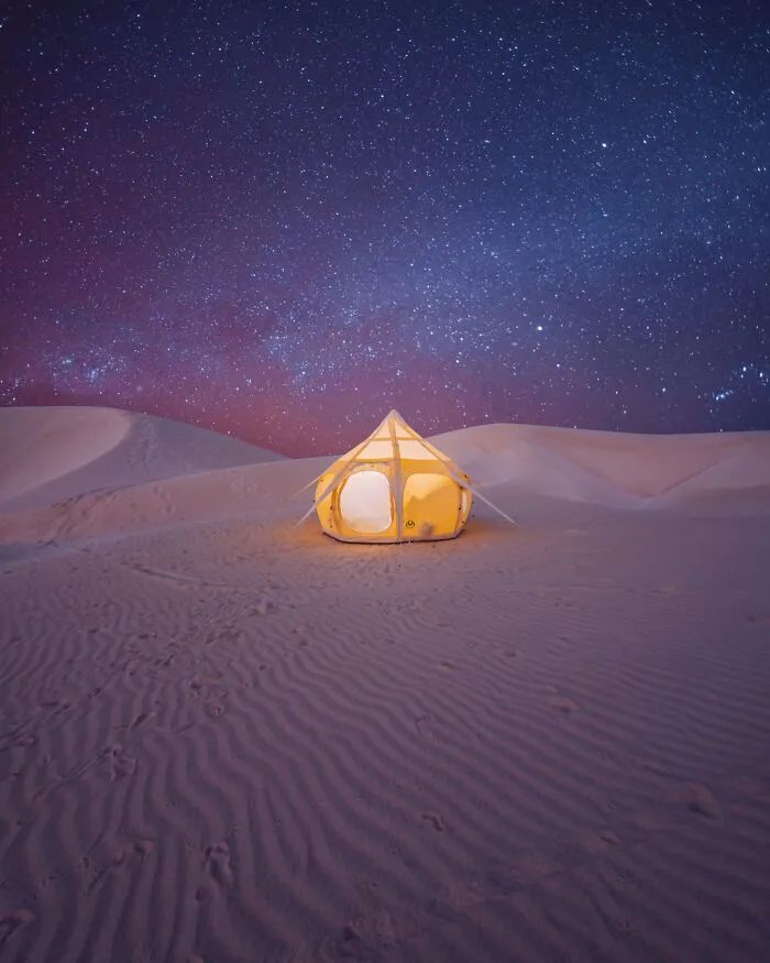 Zahek Dunes At Night And Tent