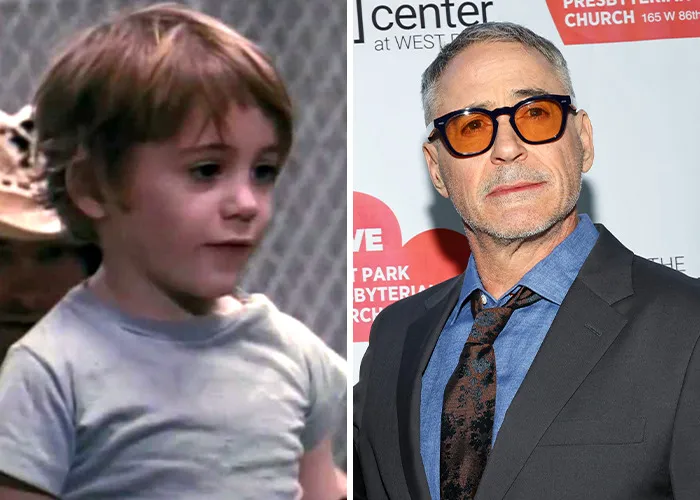 Celebrity transformation showing a child and adult side-by-side, highlighting dramatic changes in looks and lives over time.