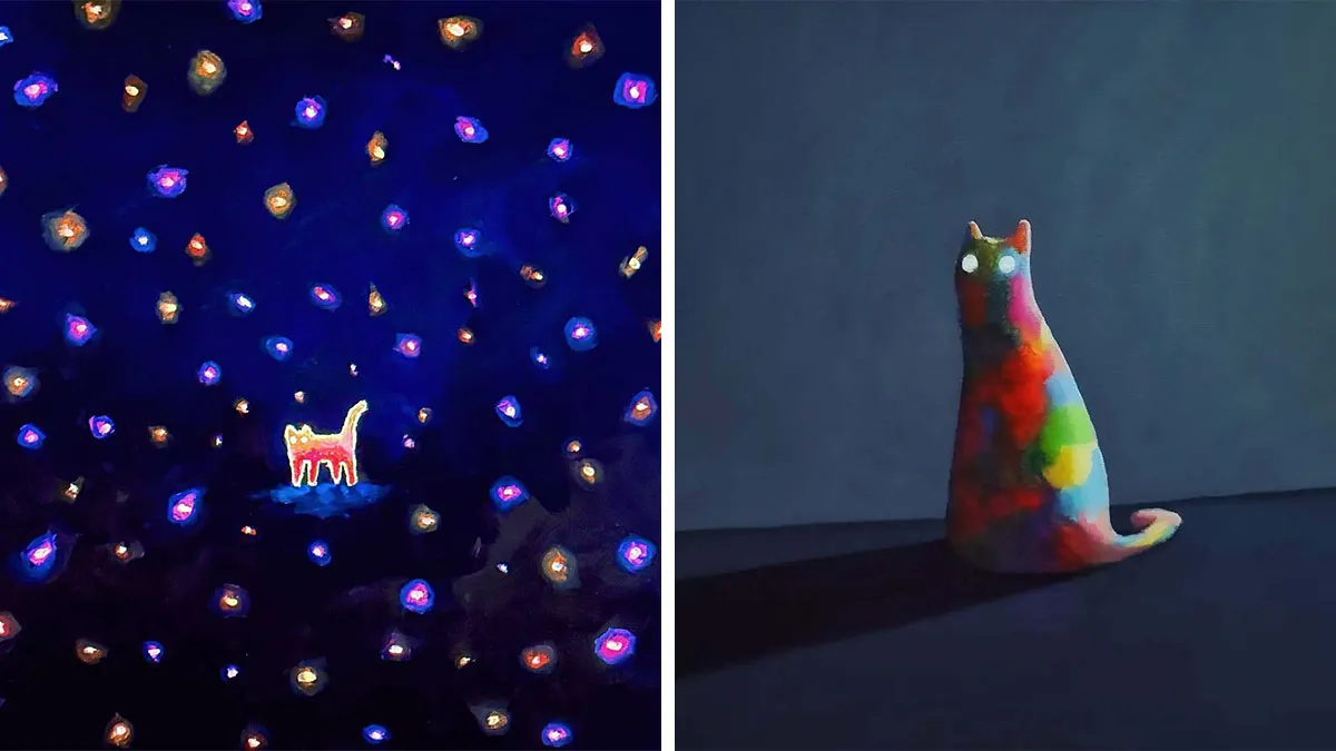 German Digital Artist Turns Black Cats Into Mysterious Travelers In Vast Colorful Landscapes (70 Pics)