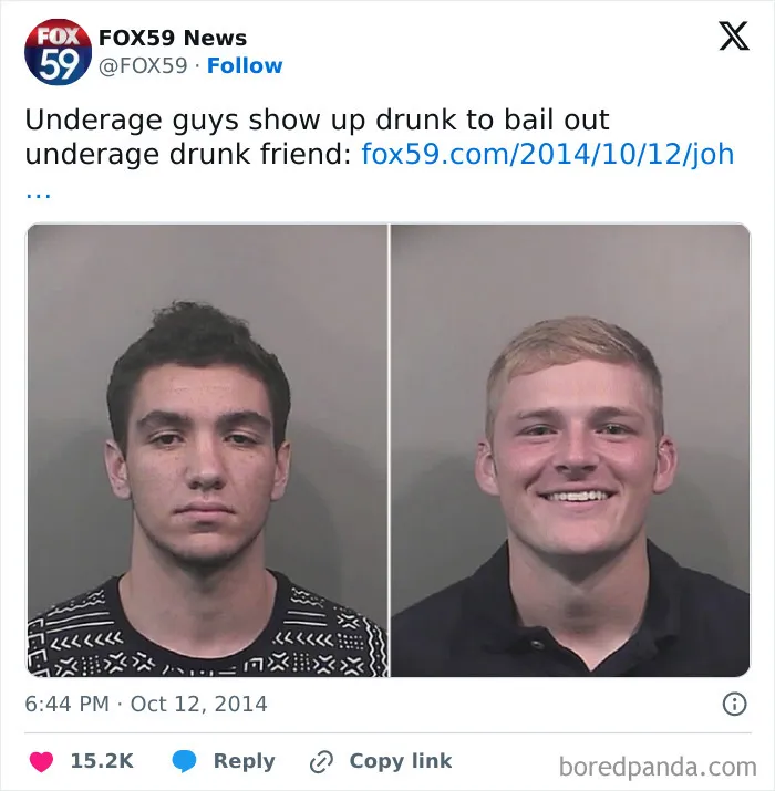 Underage Guys Show Up Drunk To Bail Out Underage Drunk Friend