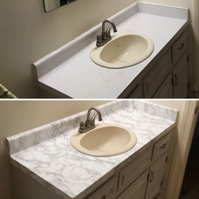  Grant Your Sad, Laminate Countertops Their Dying Wish Of Looking Like Expensive Marble With This <a Style="Display:inline;" Href="Https://Www.amazon.com/Dc-Fix-346-0306-Decorative-Self-Adhesive/Dp/B00504qxm0?ie=utf8&th=1&linkcode=ll1&tag=bphorse-20&linkid=a8f8bb2f34af061ab48d6851c0897572&language=en_us&ref_=as_li_ss_tl" Target="_blank">  <span Style="Font: Inherit; Color: #d74b1f;"> Self-Adhesive Marble Film </Span>