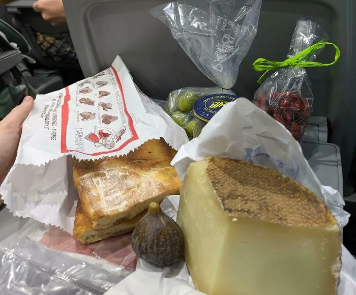 Girl Dinner On The Train To Rome