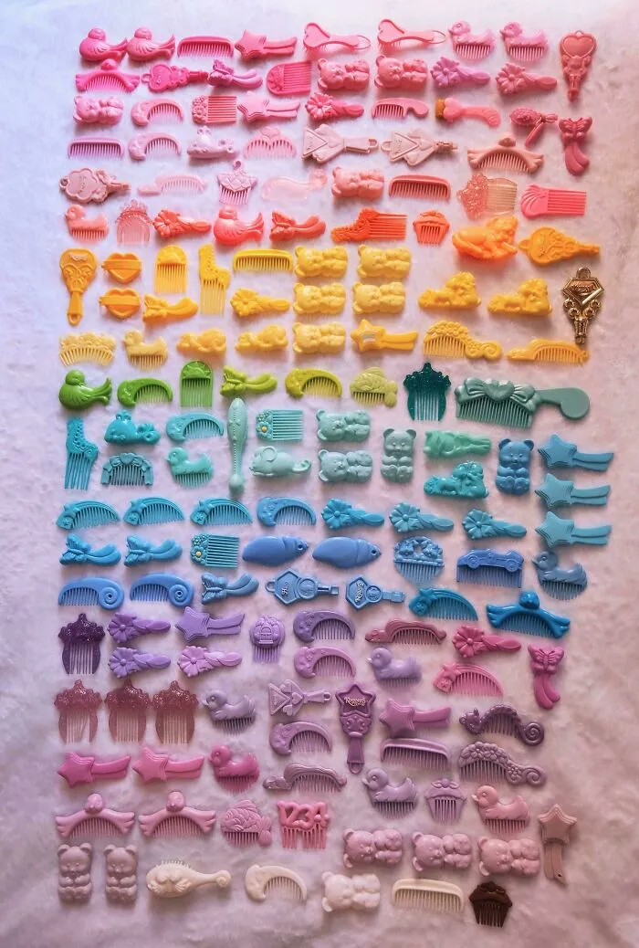 First Time Trying Out Knolling With My Vintage Toy Brush And Comb Collection
