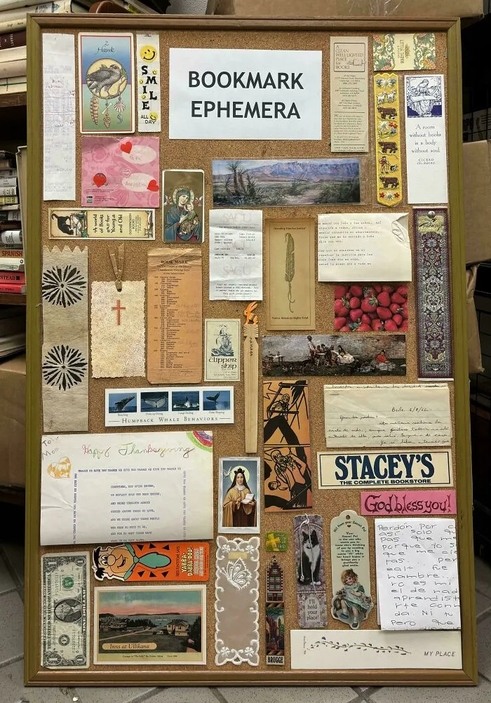 I Volunteer At A Used Book Store. I’ve Been Collecting The Bookmarks We Find In Donations For Months And Finally Got Around To Making This Display