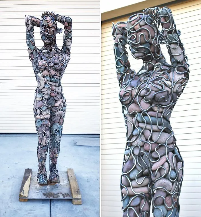 I Made This 6’ Tall Steel And Stone Dancer