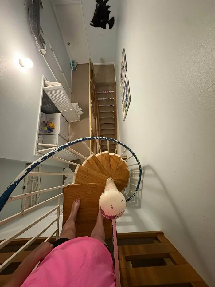 The Stairs Up To The Kids Loft In My Beach Rental For The Week. They Shake When I Walk On Them. Fun!