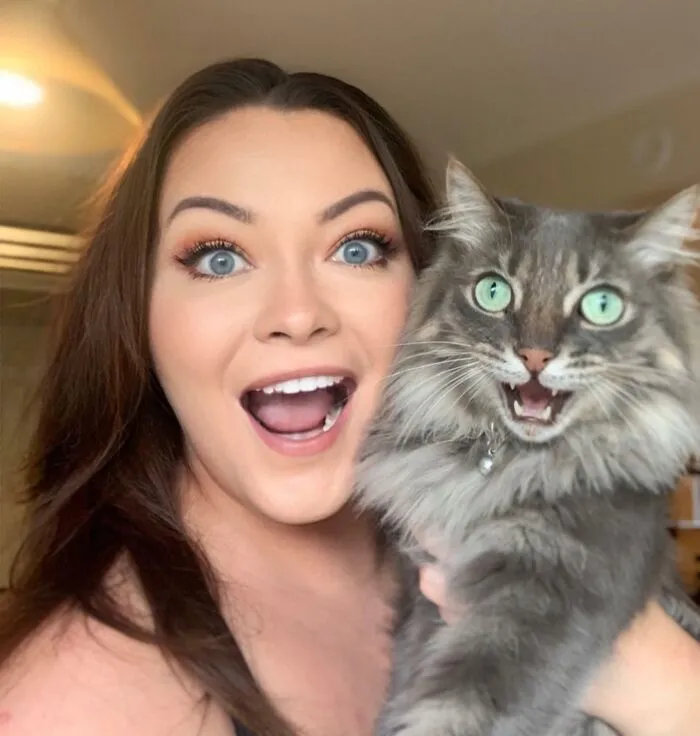 Mi gato y yo nos tomamos la foto perfecta