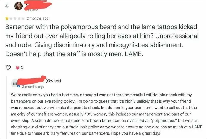POV: The Review You Get After Telling A Customer No