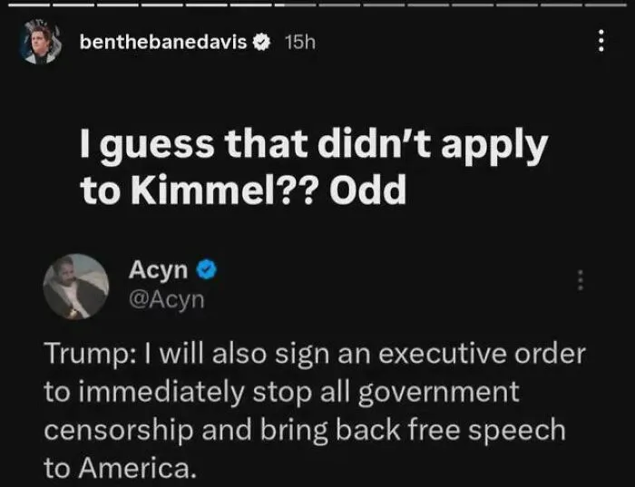 Screenshot of a social media post commenting on a political statement, showcasing a clear there was an attempt fail moment.
