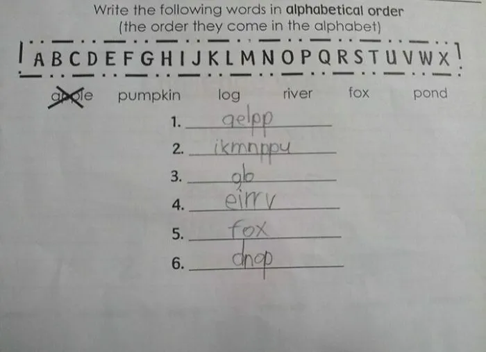 2nd Graders Homework. My Friend's (Awesome) 6 Yr Old Son Is Autistic And Takes Instructions Literally
