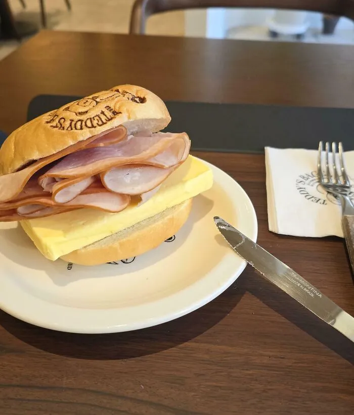 Grabbed A Bagel For Breakfast While In Korea....yes That's Butter