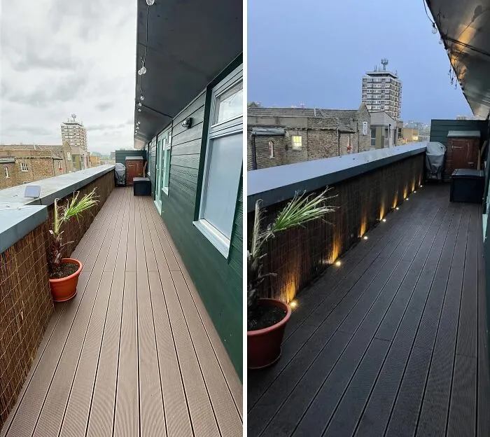 Balcony makeover showing incredible DIY projects using a bit of paint and patience with lighting and decor transformations.