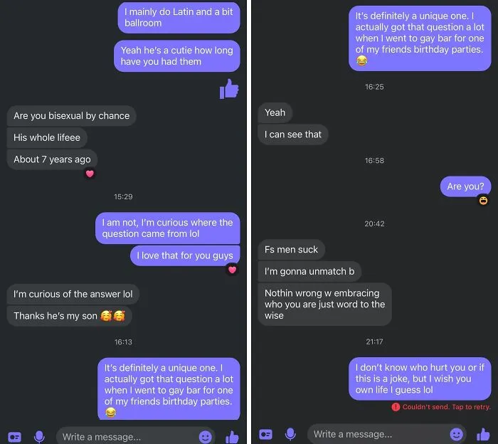 Screenshot of an online chat showing a conversation that highlights delusional and crazy behavior called out online.