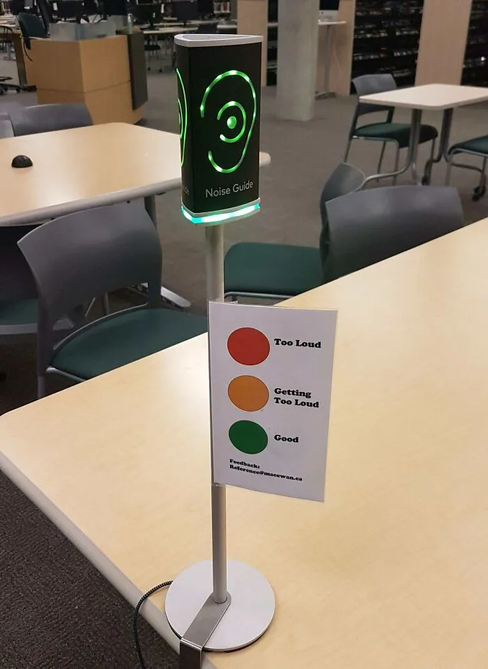 My School's Library Has Noise-Level Guides That Change Colour When It Gets Too Loud