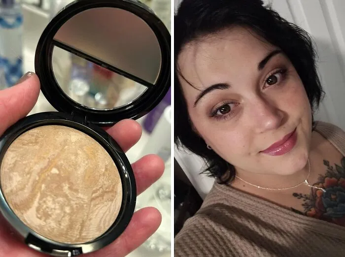 That Real-Life, Walking-Around Beauty Filter You've Been Searching For Is Apparently Hiding In A Compact Of <a Style="Display:inline;" Href="Https://Www.amazon.com/Laura-Geller-York-Baked-Balance-N-Brighten/Dp/B000iemgge?ie=utf8&th=1&linkcode=ll1&tag=bpraccoon-20&linkid=a2591deb142fbb2e2bc0f35612215599&language=en_us&ref_=as_li_ss_tl" Target="_blank">  <span Style="Font: Inherit; Color: #d74b1f;"> Laura Geller Correcting Powder Foundation </Span>