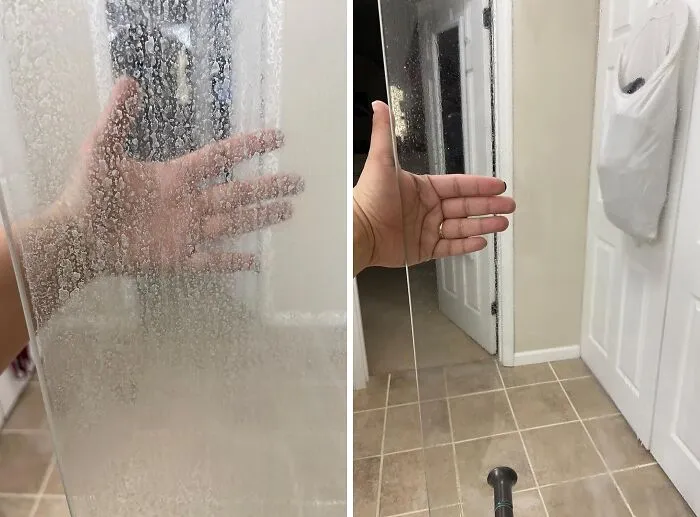The Ghostly White Film On Your Shower Door That Silently Judges You Every Morning Is About To Be Exorcised By <a Style="Display:inline;" Href="Https://Www.amazon.com/Clean-Hard-Water-Stain-Remover/Dp/B01m7t3d99?ie=utf8&th=1&linkcode=ll1&tag=bpraccoon-20&linkid=57af415158f537eedfd1ddc835a893e5&language=en_us&ref_=as_li_ss_tl" Target="_blank">   <span Style="Font: Inherit; Color: #d74b1f;"> Bioclean Hard Water Stain Remover </Span>