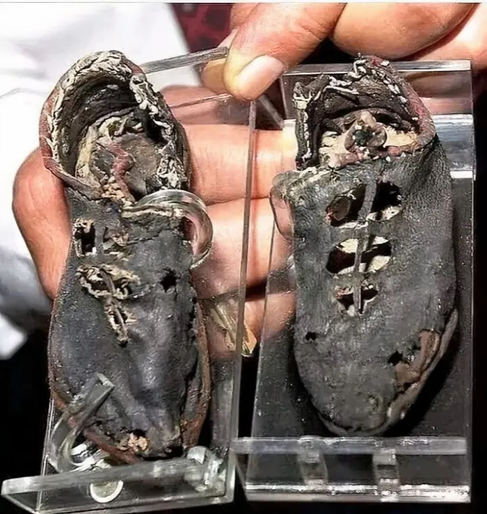 2000 Years Old Shoes Of A Child. Discovered In The Ancient City Of Palmyra