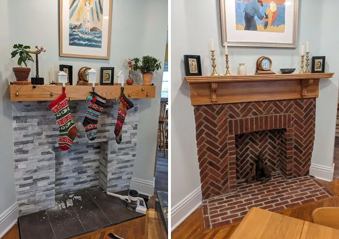 De-Millenial Greyed Our 1900 Fireplace