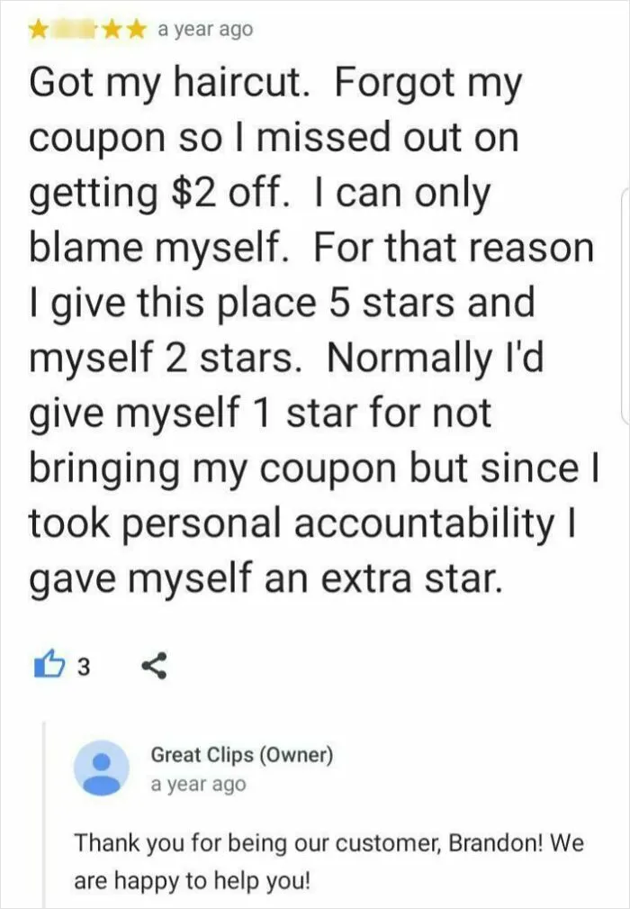 Saw This On A Great Clips Google Review