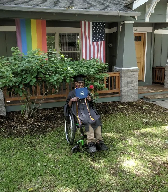 He Has Cerebral Palsy, Mitochondrial Disease, And Was In Special Education Until The 7th Grade. He Just Graduated With His AA And Highest Honors
