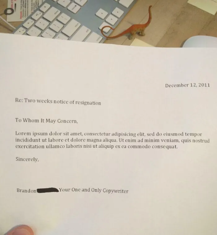 My Favorite Way I've Quit A Job (Copywriter)
