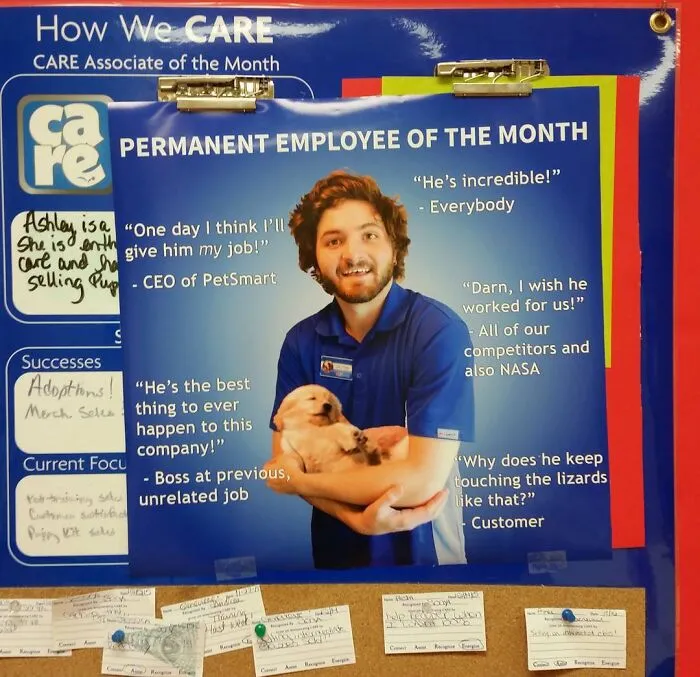 For My Last Day Of Work At The Pet Store, I Made Myself Employee Of The Month
